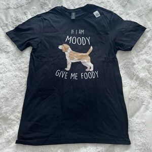 Gildan Black Short Sleeve Tee with Beagle Graphic and 'If I Am Moody' Text